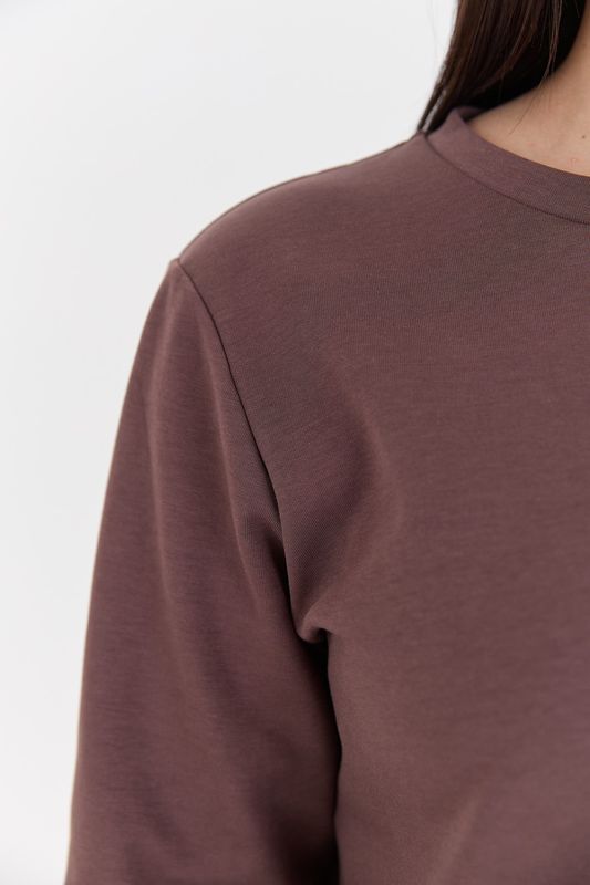 Свитшот из трикотажа, трюфель