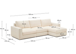 Alea 4-местный модульный диван с правым шезлонгом и съемным чехлом 310 см