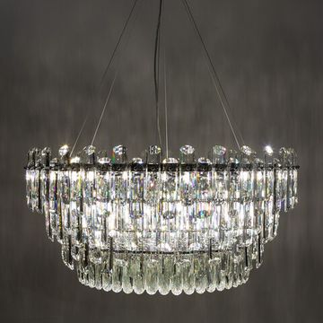 Подвесная хрустальная люстра 18*Е14 3510/02 SP-18 хром Bellatrix Divinare