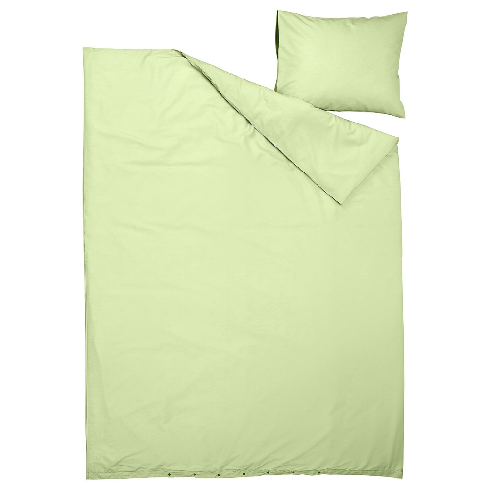 IKEA PILTANDVINGE  (ИКЕА ПИЛТАНДВИНГЕ)  -  Пододеяльник и наволочка, светло-зеленый, 150x200/50x60 см