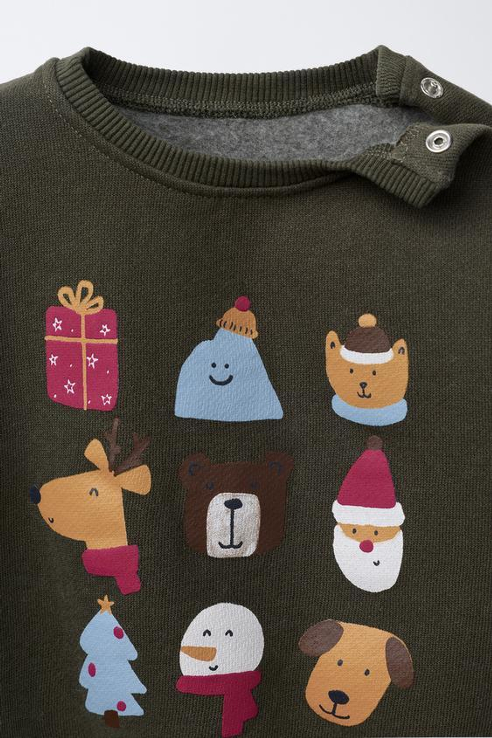 ZARA ТОЛСТОВКА С РАЗЛИЧНЫМИ ПРИНТАМИ, ТЕМНО-ЗЕЛЕНЫЙ