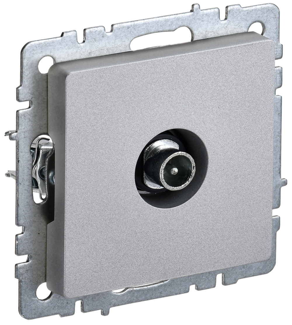 BRITE Розетка TV проходная РТВ10-0-БрА алюминий IEK