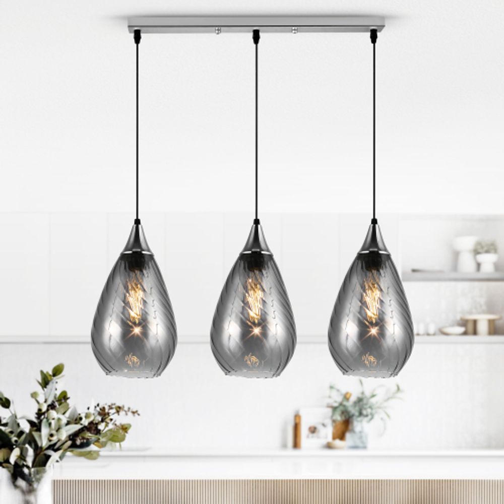 Светильник подвесной (подвес) Rivoli Lily 9122-203 3 х Е27 40 Вт модерн потолочный | Rivoli