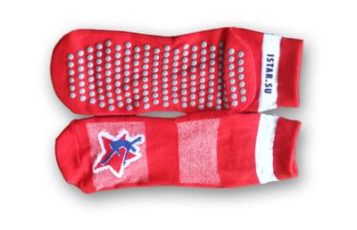 Носки антискользящие для батута и физкультуры с прорезиненной подошвой - с лого "ЗВЕЗДА"