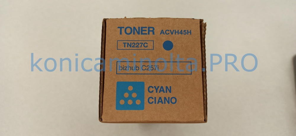 Тонер TN-227C Konica Minolta оригинальный синий 50% ACVH45H