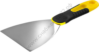 STAYER ProFLat 100 мм х-образное профилированное полотно облегченная двухкомпонентная ручка, нержавеющий, Шпатель, PROFESSIONAL (10045-10)