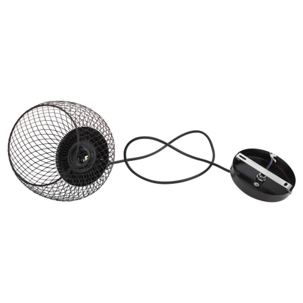 Светильник подвесной ЭРА PL8 BK под лампу E27 высота плафона 220мм подвеса 760мм черный | Подвесы в стиле LOFT