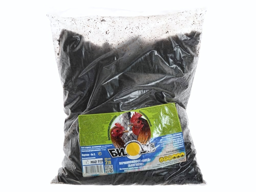 Биогумус Вермикомпост куриный сухой 2л БИУД