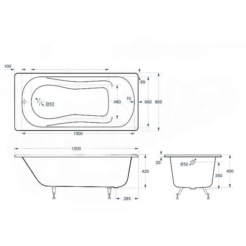 Ванна Delice Haiti Luxe Elite 150х80 DLR230636 150х80 белая