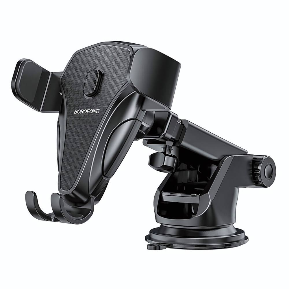 Держатель автомобильный Borofone BH38 зажимной, на присоске Black
