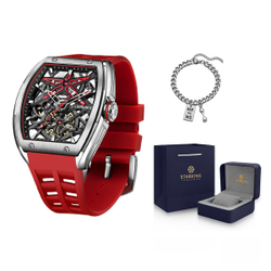 STARKING Pioneer Collection Automatic Mechanical Movement Rubber Strap Watch Men"s Watches Black Dial