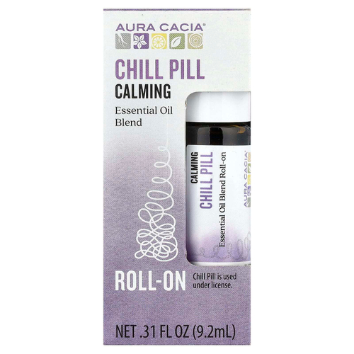 Aura Cacia, смесь эфирных масел, расслабляющее действие, с шариковым аппликатором, успокаивающий эффект, 9,2 мл (3,1 жидк. унции)