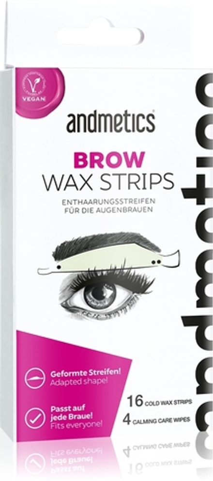 andmetics Wax Strips Brow - , 16 szt.