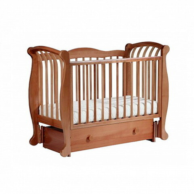 Детская кроватка Кубаньлесстрой Магнолия БИ 555.3 маятник продольный светлый орех