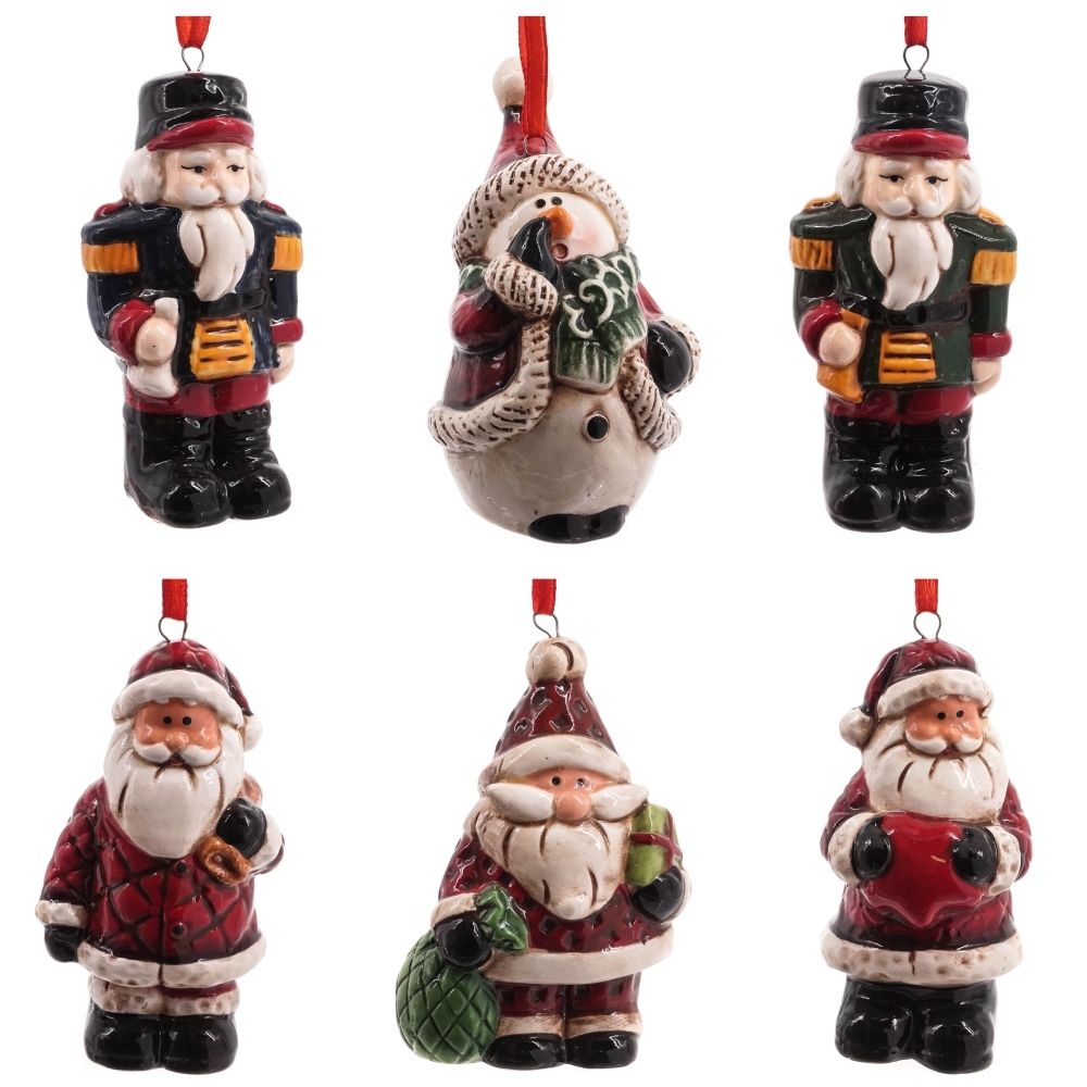 GAEM Украшение новогоднее "Снеговик/Дед Мороз", L5,5 W4 H8,5 см, 6в.