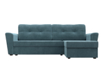 Диван угловой Амстердам Лайт правый угол, Бирюзовый, Велюр, 112449