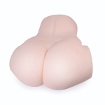 Телесный мастурбатор-полуторс с двумя функциональными отверстиями - вагиной и анусом (Цвет: телесный)
