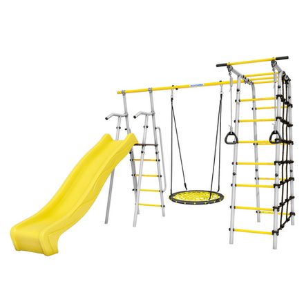 Детский спортивный комплекс для дачи ROMANA Богатырь MAX (с сеткой-гнездом 80см)