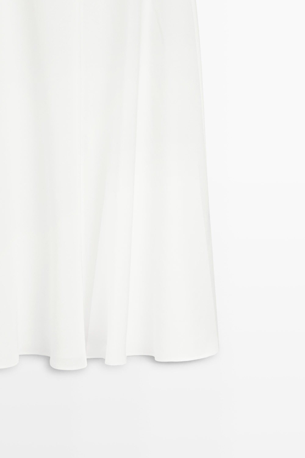 Massimo Dutti Струящееся платье миди из льна, белый
