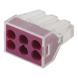 Клемма ЭРА NO-222-28 серия 106 6 отверстий 1.0-2.5мм2 упаковка 4 шт | Клеммы