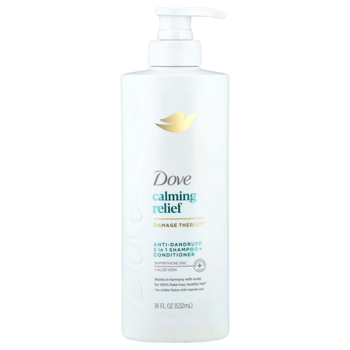 Dove, Calming Relief, шампунь и кондиционер против перхоти, 2 в 1, 532 мл (18 жидк. унций)