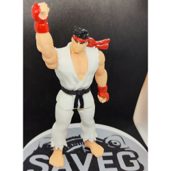 Подвижная фигурка «Рю» (Street Fighter) — коллекционная 3D-печать, белое кимоно, красная повязка