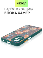 Чехол BROSCORP для Xiaomi Redmi 10 оптом (арт. XM-R10-ST-TPU-DARKGREEN-PRINT)