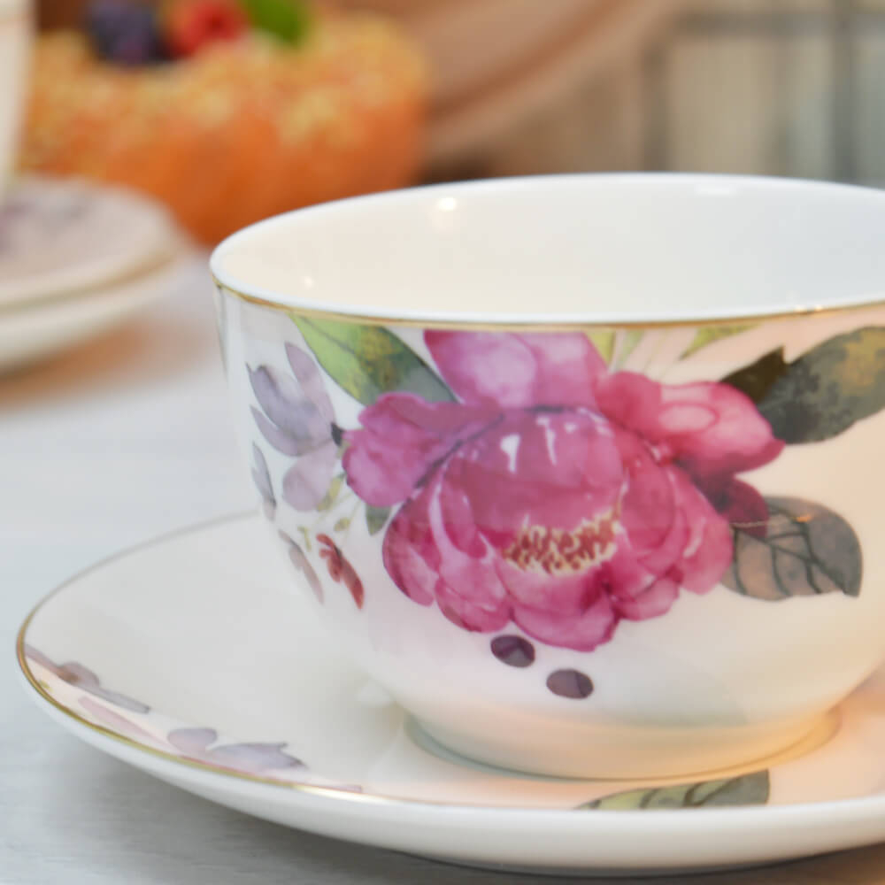 Чайный набор 12 предметов 280мл "Пион", Jewel