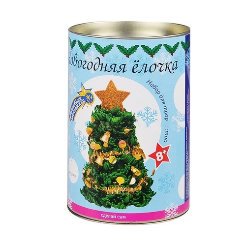 Набор для творчества "Новогодняя Ель" зеленая с мишурой 12 см И