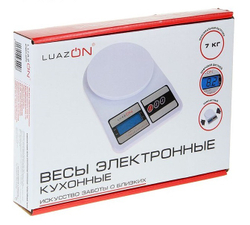 Весы LuazON LVK-704 электронные кухонные, до 7 кг, от 2*АА (не в комплекте)