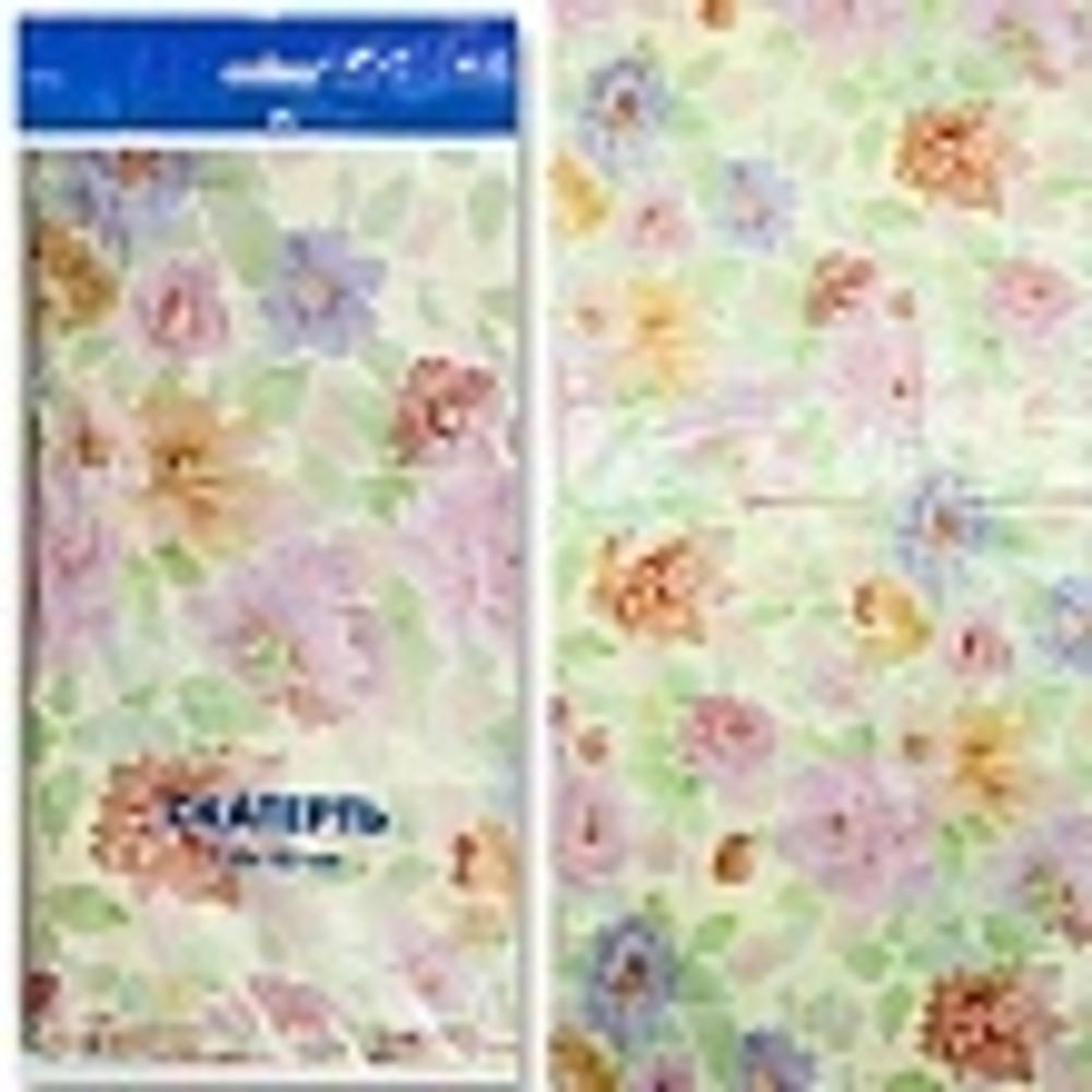 Скатерть ПЭТ, Цветочная пастель, 120*180 см, 1 шт.