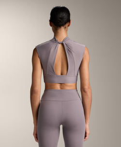 Oysho Топ Comfortlux с драпированным вырезом, сиреневый