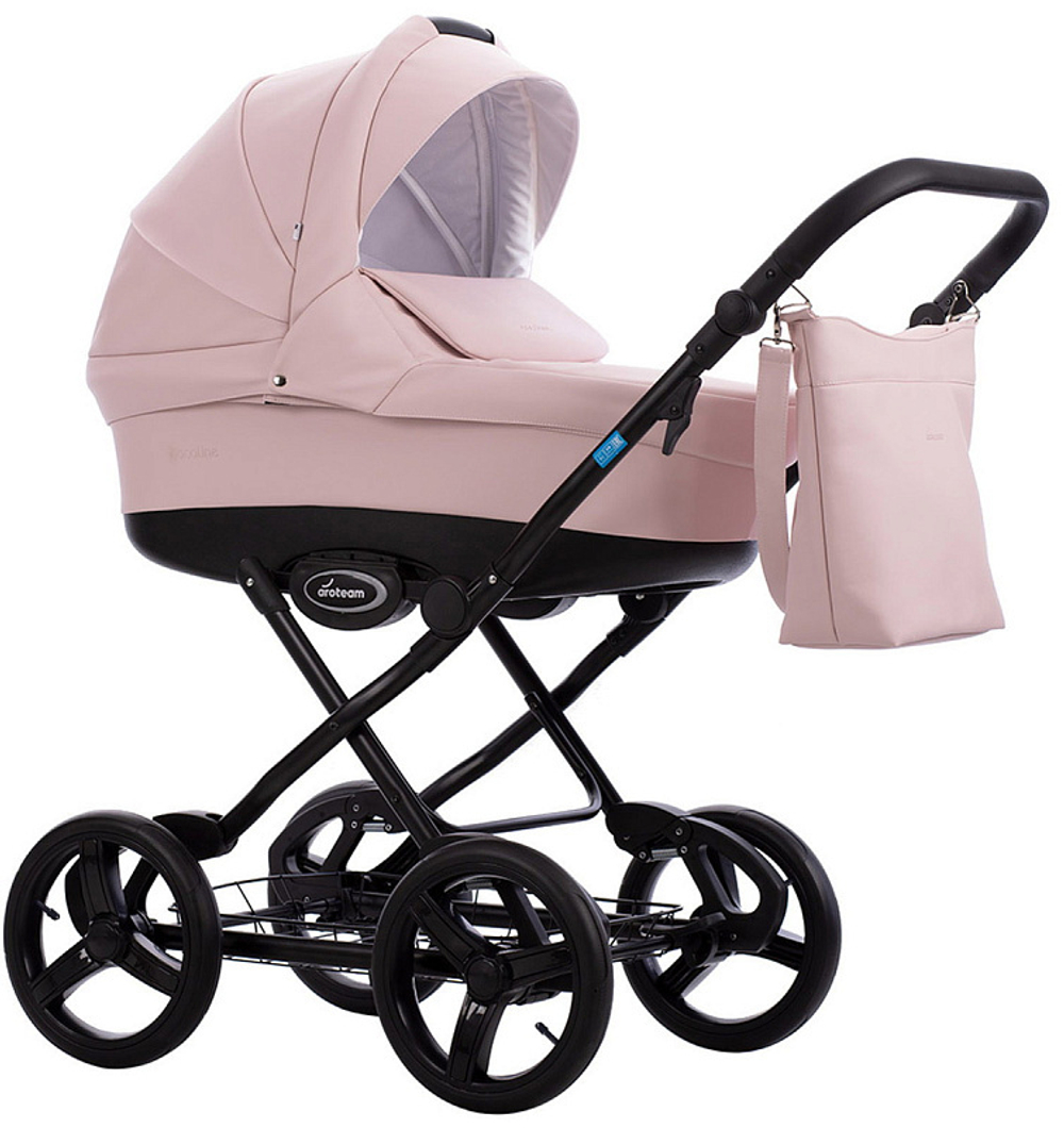 Детская коляска AroTeam Cocoline Prima 3 в 1 с автокреслом Avionaut Cosmo 01 св.розовая кожа