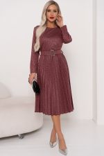 Платье с юбкой-плиссе (марсала)-52р-р Р11-2009/5 Nikol