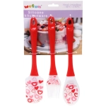 Набор кулинарный (лопатка 24,5*3см+кисточка 22,2*4см+ложка 24*4,8см) «Любовь к готовке»