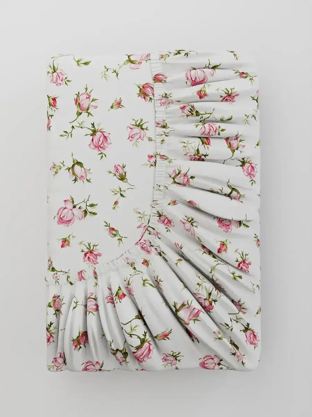 Постельное белье Полисатин Мечта "Бутоны роз" евро Наволочка 50х70 см 2 шт Простынь на резинке 180x200 см Пододеяльник 200x215 см