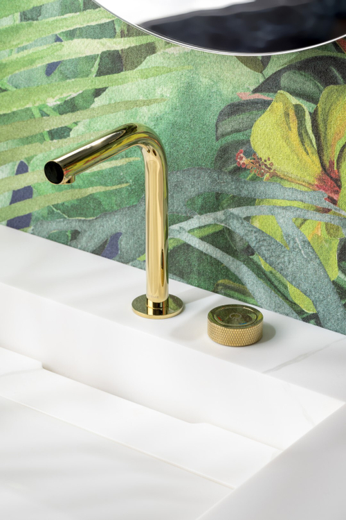 Boheme Смеситель автоматический для раковины на 2 отв. TECH ЗОЛОТО