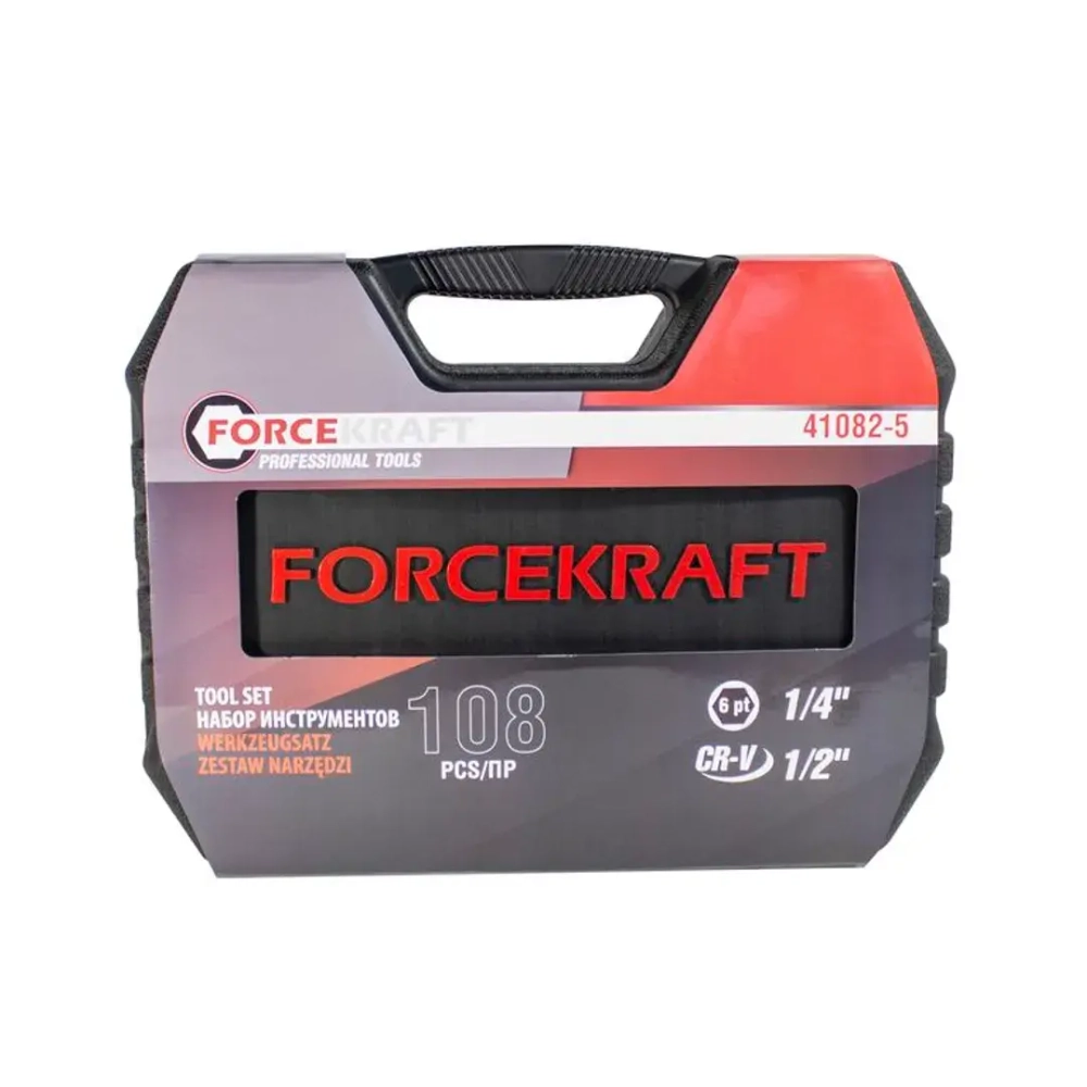 Набор инструментов 108пр. Profi 1/2'',1/4''(6гр.)(4-32мм) FORCEKRAFT FK-41082-5