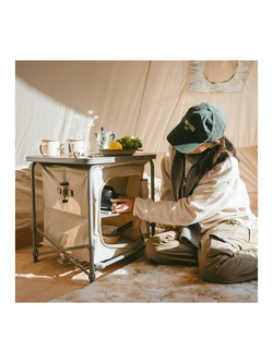 Стол туристический Naturehike MINI, 48х48х54 см, складной, с отделением для посуды, бежевый