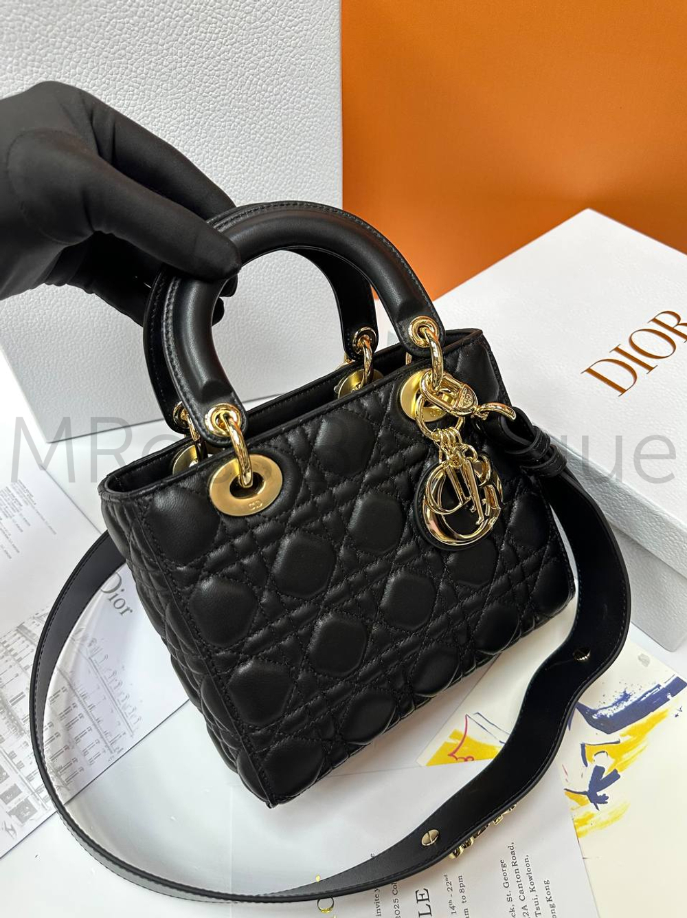 Женская сумка Lady Dior My ABC квадратная черного цвета