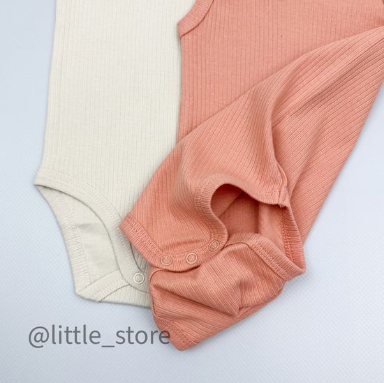 Боди-маечки хлопковые, Грейпфрут/бежевый