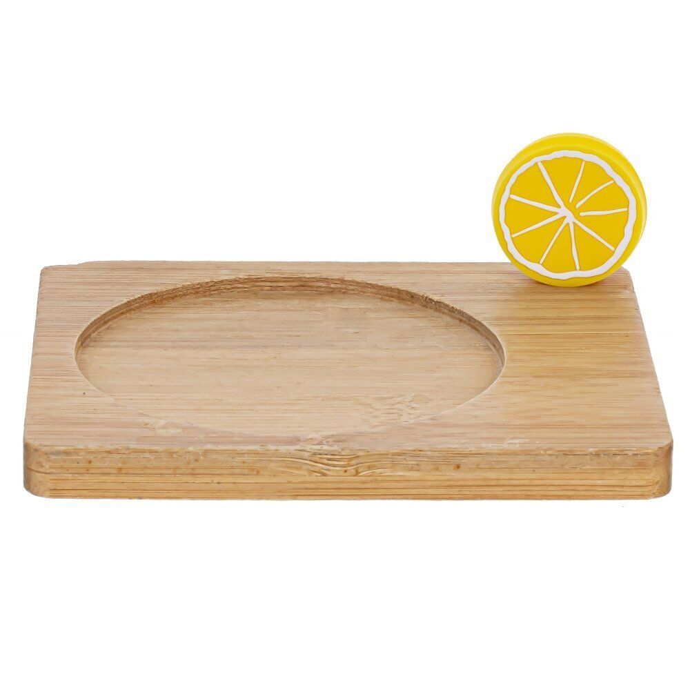 GAEM Кружка с ложкой на деревянной подставке, 300 мл, L12 W9,5 H8,5 см, 3в.