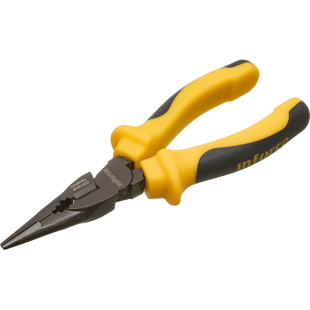 Никелированные длинногубцы Inforce 160мм 06-18-46