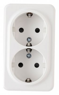 Розетка двойная с заземлением Arte Milano am-310 310.40-2.white