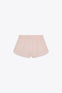 ZARA МИНИ-ШОРТЫ В ПОЛОСКУ, ПЕРСИКОВЫЙ