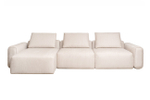 Диван Garda Decor трехместный Турин (Turin)(3 секции) с канапе и мех бежевый Koza3805-BEG 355*163,568 см