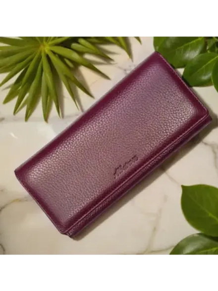 Компактный облегченный кошелек натуральная кожа бордовый