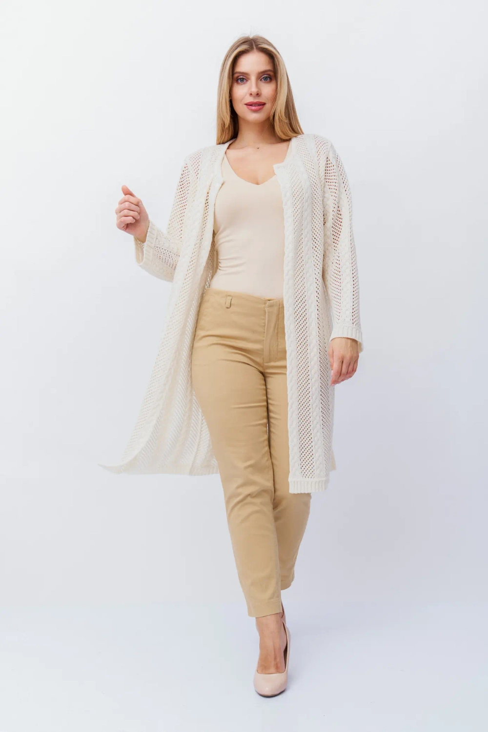 Кардиган 351801/молочный