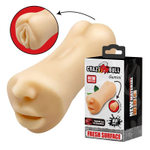 Двусторонний мастурбатор Gemini - ротик и вагина (Цвет: телесный)