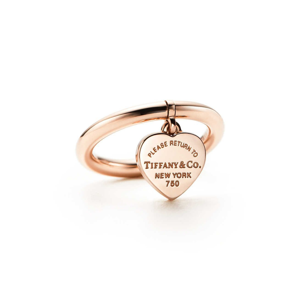 Кольцо с подвеской из розового золота 18k, Tiffany 💠 В наличии